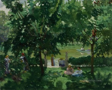 コンスタンチン・ソモフ Painting - 川の風景 コンスタンチン・ソモフ